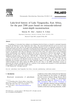 Lake-level history of Lake Tanganyika, East Africa, for the past 2500