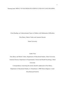 Clock Reading: an Underestimated Topic in Children