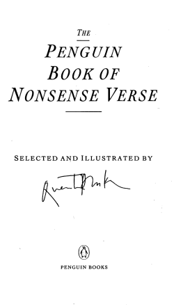 peng uin book of nonsense verse
