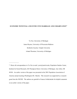 ECONOMIC POTENTIAL AND ENTRY INTO MARRIAGE AND