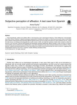 Subjective perception of affixation: A test case from Spanish