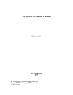 A Report on the Creoles of Amap&aacute;