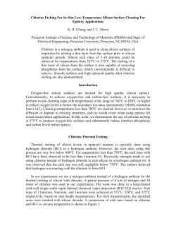 Chlorine Etching For In-Situ Low-Temperature Silicon
