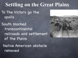 Settling On the Great Plains File