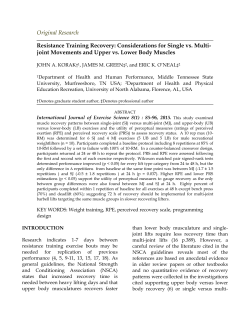 Resistance Training Recovery: Considerations for Single vs. Multi