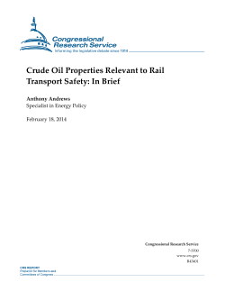 Crude Oil Properties Relevant to Rail Transport Safety: In Brief