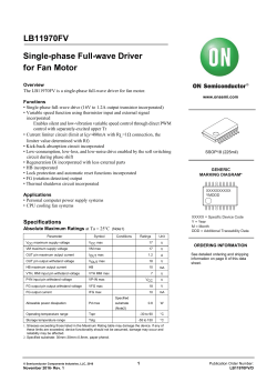LB11970FV Single-phase Full-wave Driver for Fan Motor