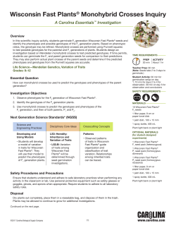 Wisconsin Fast Plants® Monohybrid Crosses Inquiry
