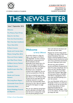 September Newsletter 2016 - St Peter`s Church