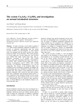 The system Cu3AsS4&ndash;&ndash;Cu3SbS4 and