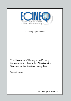 The Economic Thought on Poverty Measurement: From the