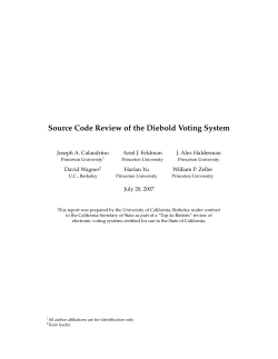 Source Code Review of the Diebold Voting System
