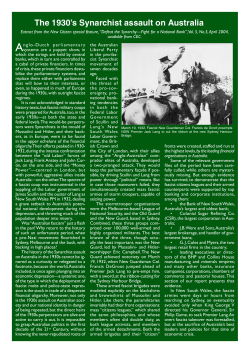 The 1930`s Synarchist assault on Australia