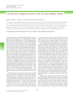 Can decision support systems work for acute kidney injury?