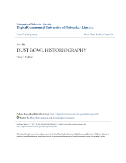 dust bowl historiography - DigitalCommons@University of Nebraska