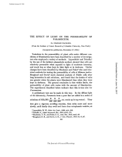 Paramecium. - The Journal of General Physiology