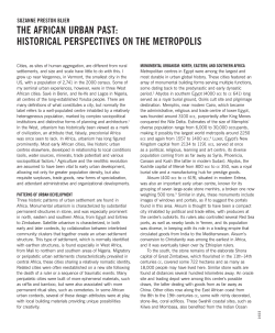 THE AFRICAN URBAN PAST: HISTORICAL PERSPECTIVES ON