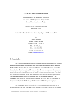 Civil Service Pension Arrangements in Japan