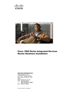 Cisco 1900 Series Integrated Services Router Hardware