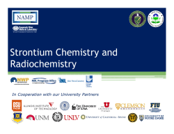 Strontium Chemistry and Radiochemistry