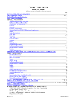 COMPETITIVE CHEER Table of Contents