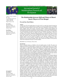 The Relationship between Skill and Fitness of Rural Soccer Players