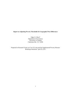 1 Report on Adjusting Poverty Thresholds for Geographic Price