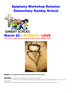 Epiphany Workshop Rotation Elementary Sunday School