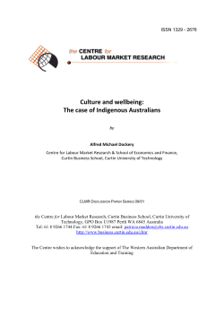 Culture and wellbeing: The case of Indigenous