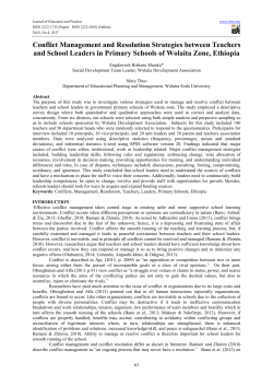 Conflict Management and Resolution Strategies between Teachers