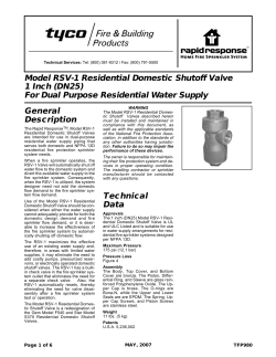 General Description Technical Data Model RSV-1