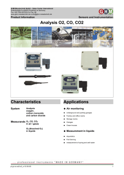 Analysis O2, CO, CO2 Characteristics Applications