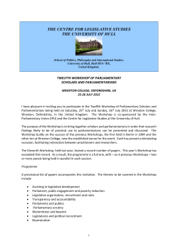 Invitation from the Centre for Legislative Studies