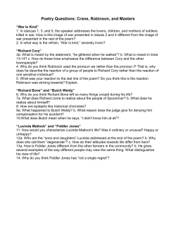 Poetry Questions: Crane, Robinson, and Masters