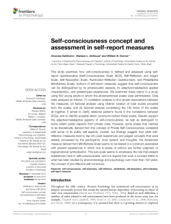 Self-consciousness concept and assessment in self