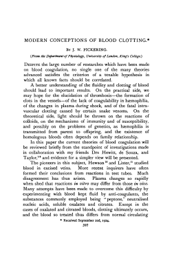 MODERN CONCEPTIONS OF BLOOD CLOTTING.*