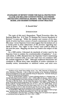 Standards of Review Under the Equal Protection Clause