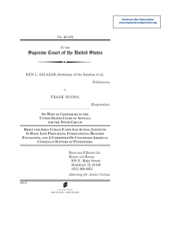 Brief for Faith and Action, the Institute in Basic Life Principals, the