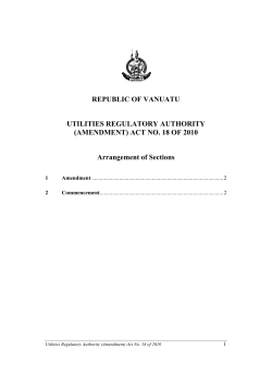 (amendment) act no. 18 of 2010 - Utilities Regulatory Authority (URA)