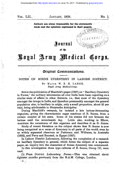 No. l - Journal of the Royal Army Medical Corps