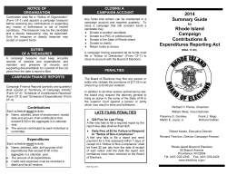 2014 Summary Guide Rhode Island Campaign Contributions