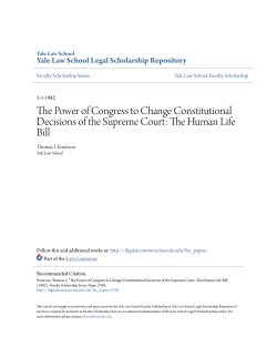 The Power of Congress to Change Constitutional Decisions of the