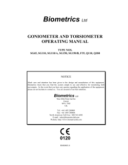 Biometrics Ltd - Motion Lab Systems, Inc.