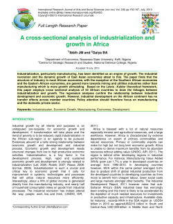 A cross-sectional analysis of industrialization and growth in Africa
