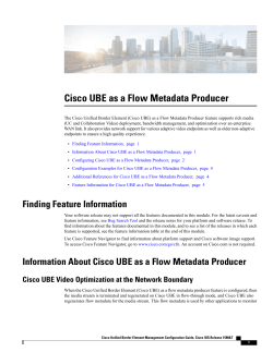 Cisco UBE as a Flow Metadata Producer