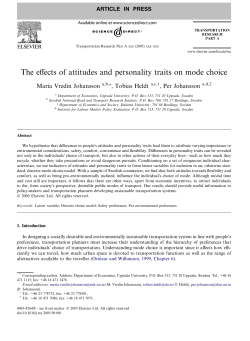 The effects of attitudes and personality traits on mode