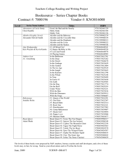 Booksource &ndash; Series Chapter Books Contract