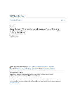 Regulation, "Republican Moments," and Energy Policy Reform