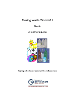 Making Waste Wonderful plastic information