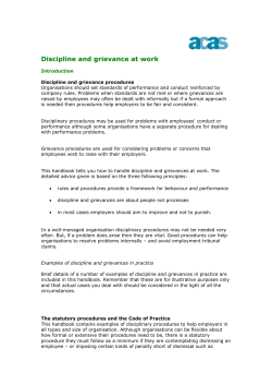 Discipline and grievance at work